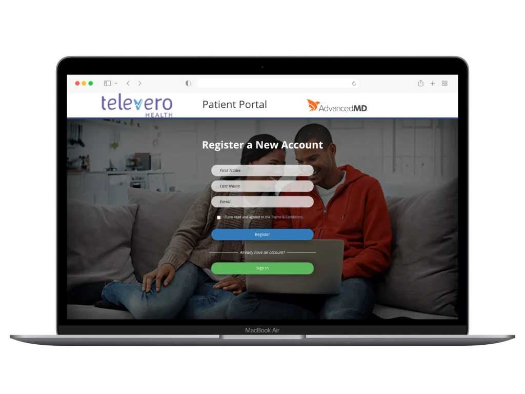 televero patient portal on laptop